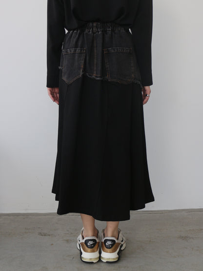 eru　ウェストデニム裏毛ドッキングスカート