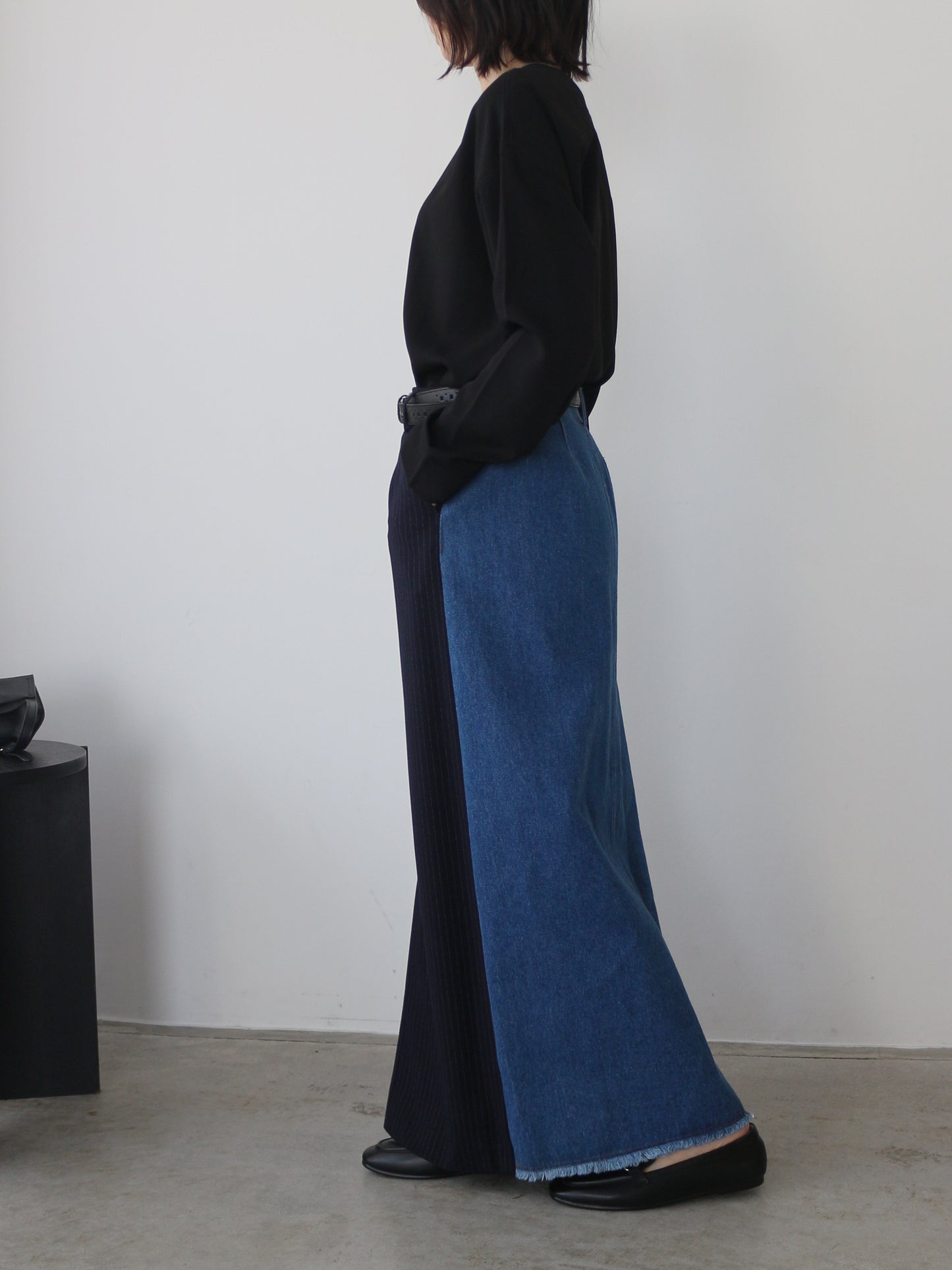 eru　ドッキングデニムスカート