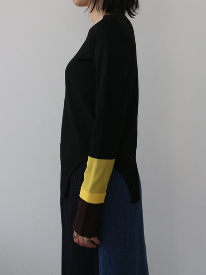 eru　配色スリーブニットトップス