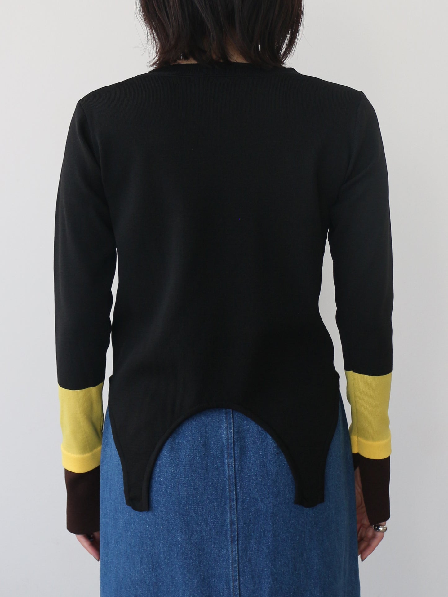 eru　配色スリーブニットトップス