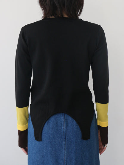 eru　配色スリーブニットトップス