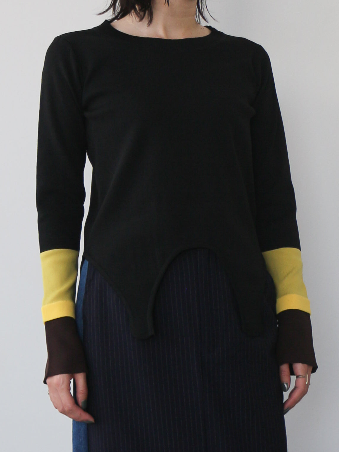 eru　配色スリーブニットトップス