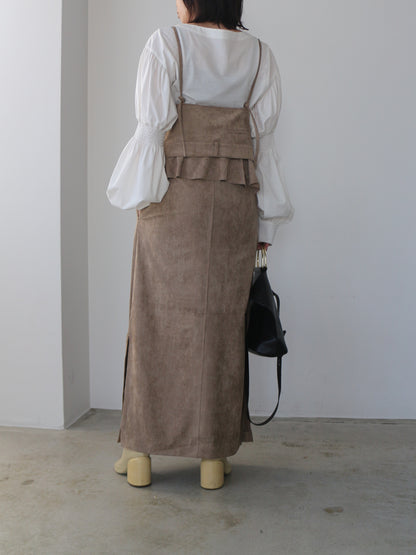 スエードキャミワンピース