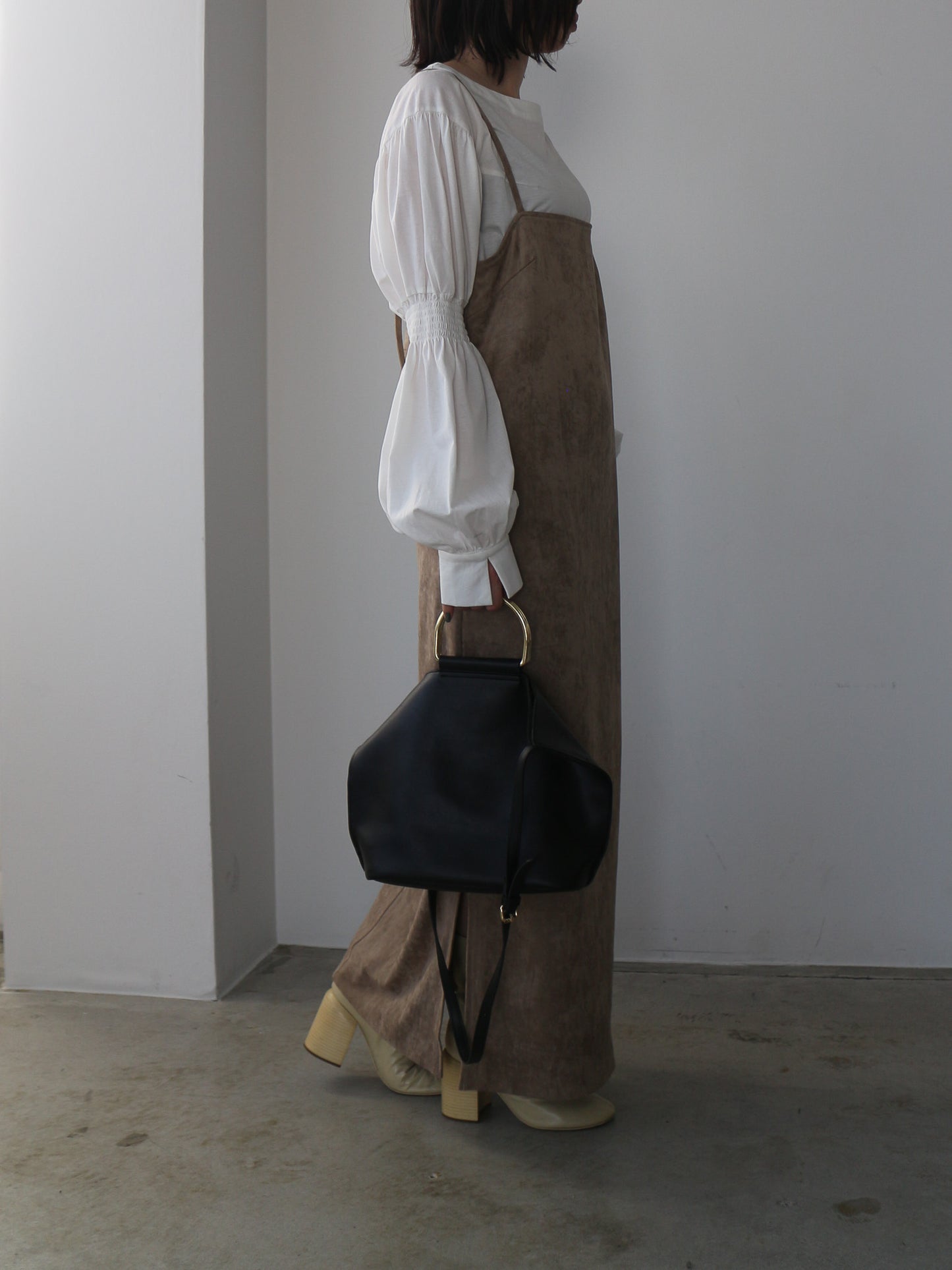 スエードキャミワンピース