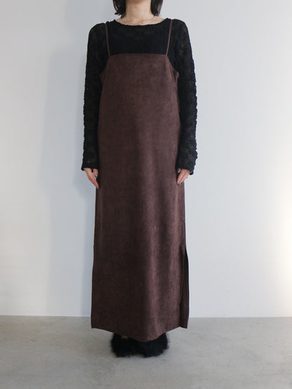 スエードキャミワンピース