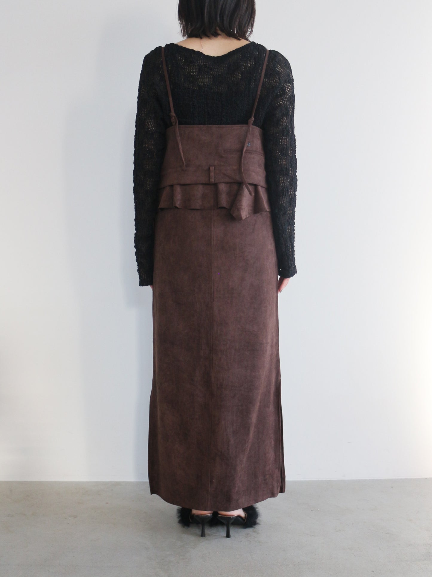 スエードキャミワンピース