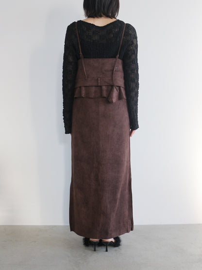 スエードキャミワンピース