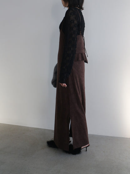 スエードキャミワンピース