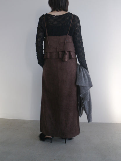 スエードキャミワンピース