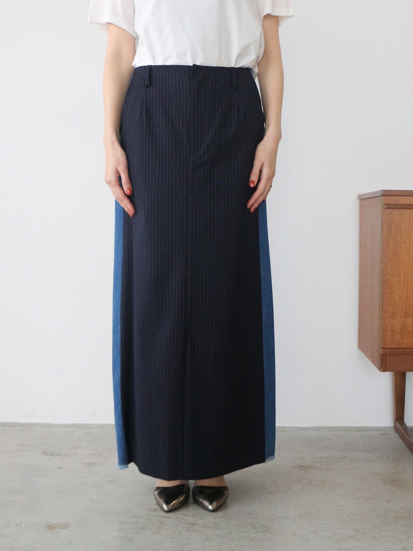 eru　ドッキングデニムスカート