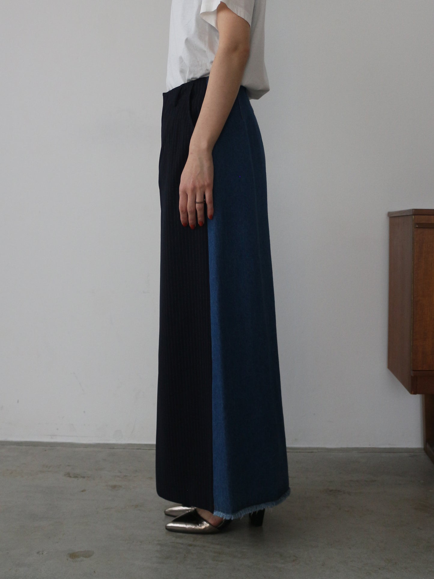 eru　ドッキングデニムスカート