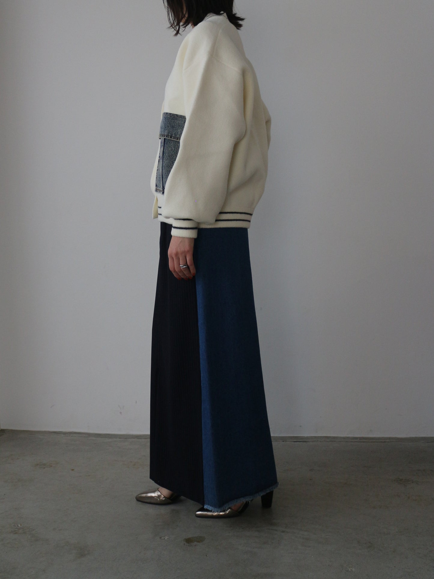 eru　デニムBIGポケットカーディガン