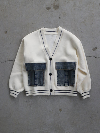 eru　デニムBIGポケットカーディガン