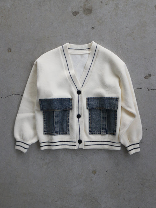 eru　デニムBIGポケットカーディガン