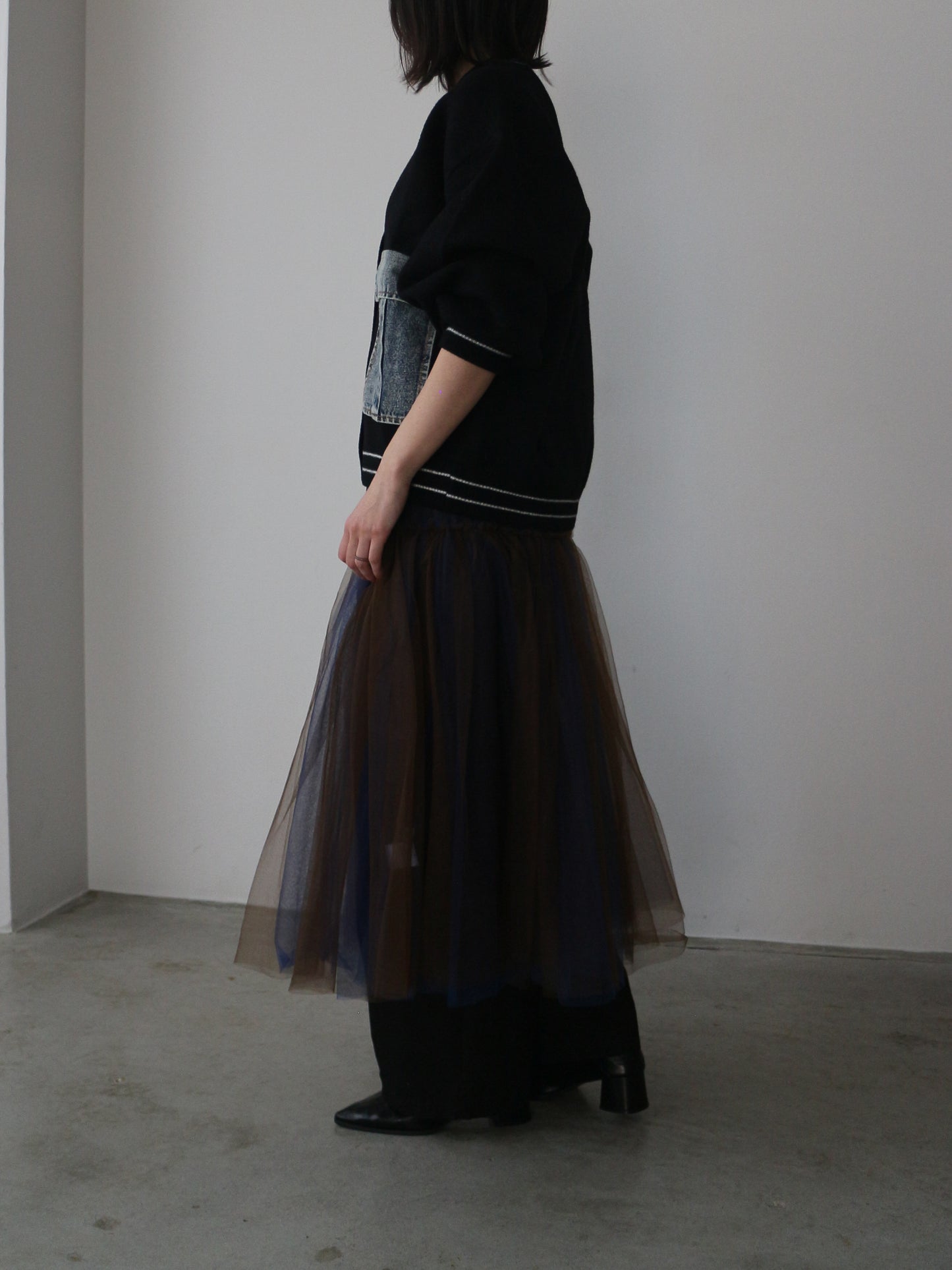 eru　デニムBIGポケットカーディガン