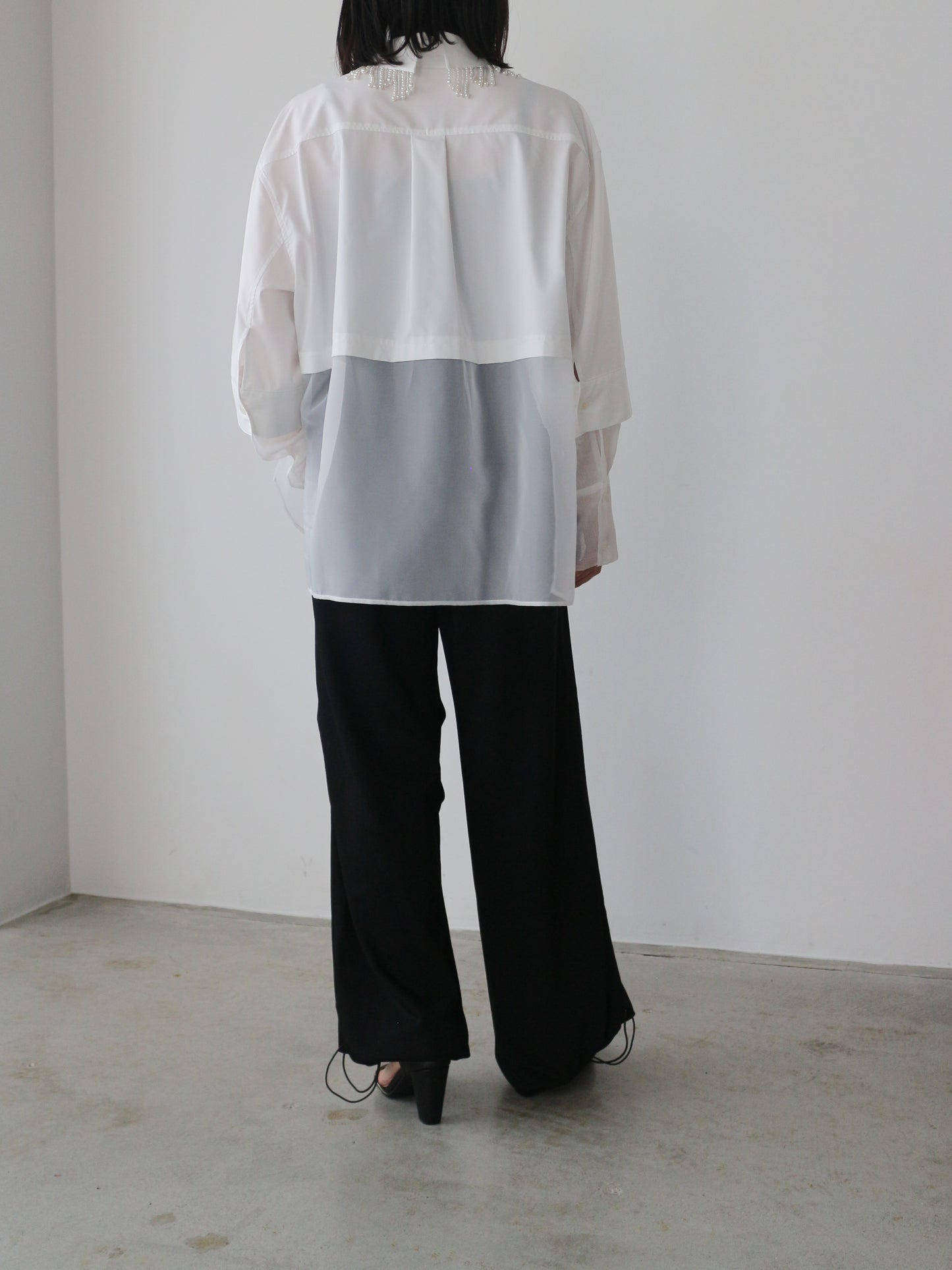 eru　ウエストデニム切り替え裏毛パンツ