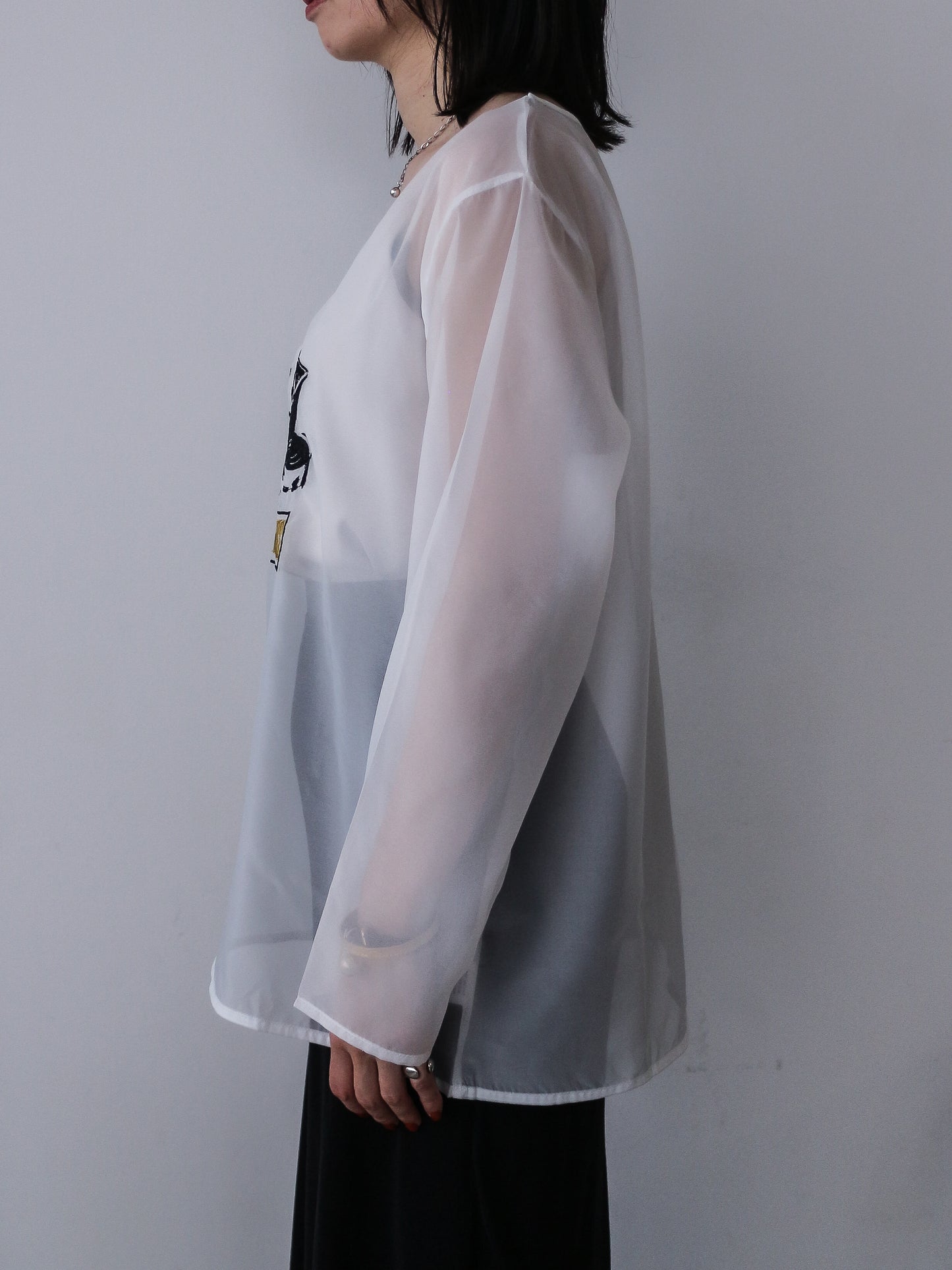 eru　【オリジナル図案】CAT 刺繍レイヤードロングスリーブTシャツ