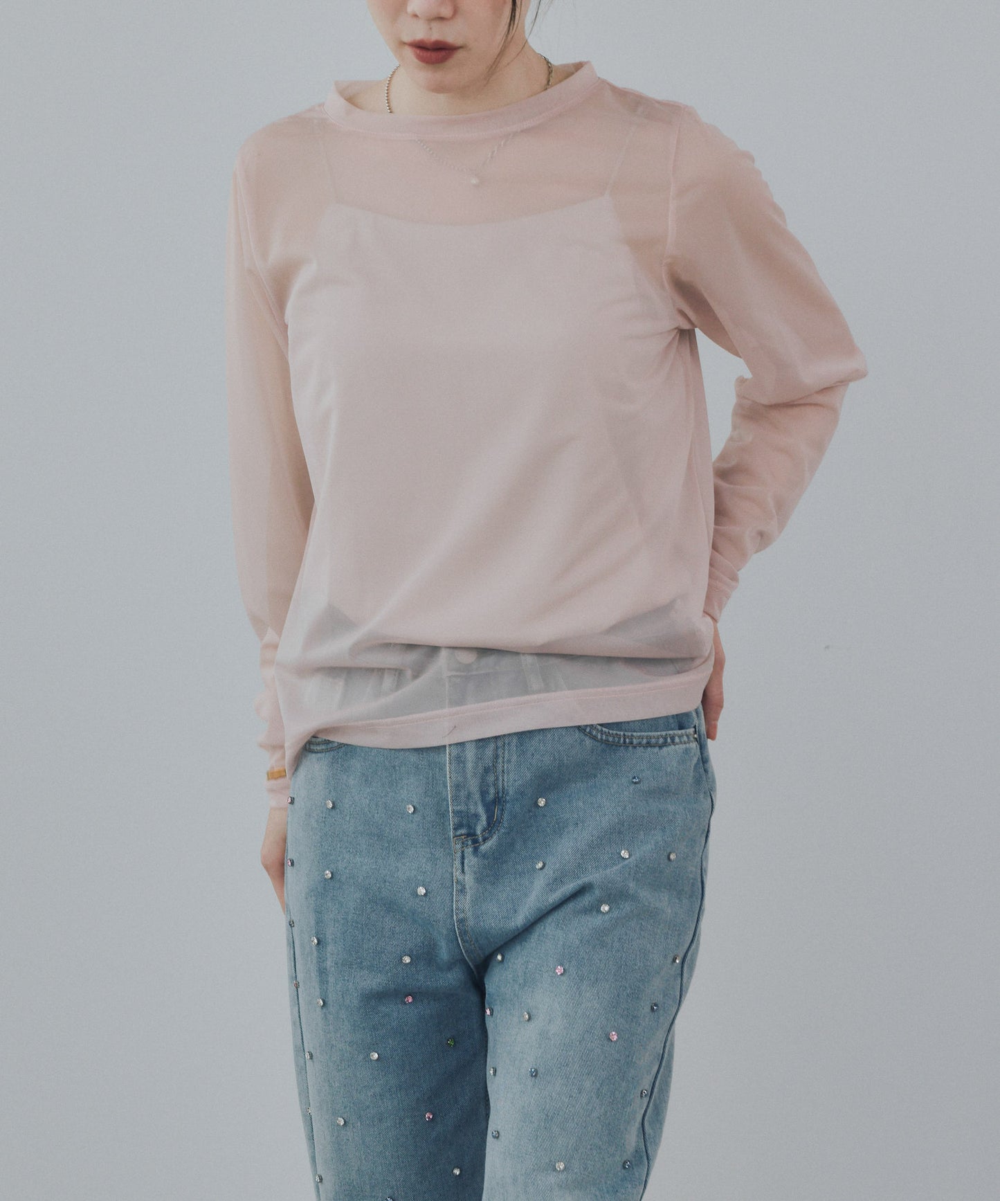 Pqran　シアーTシャツ