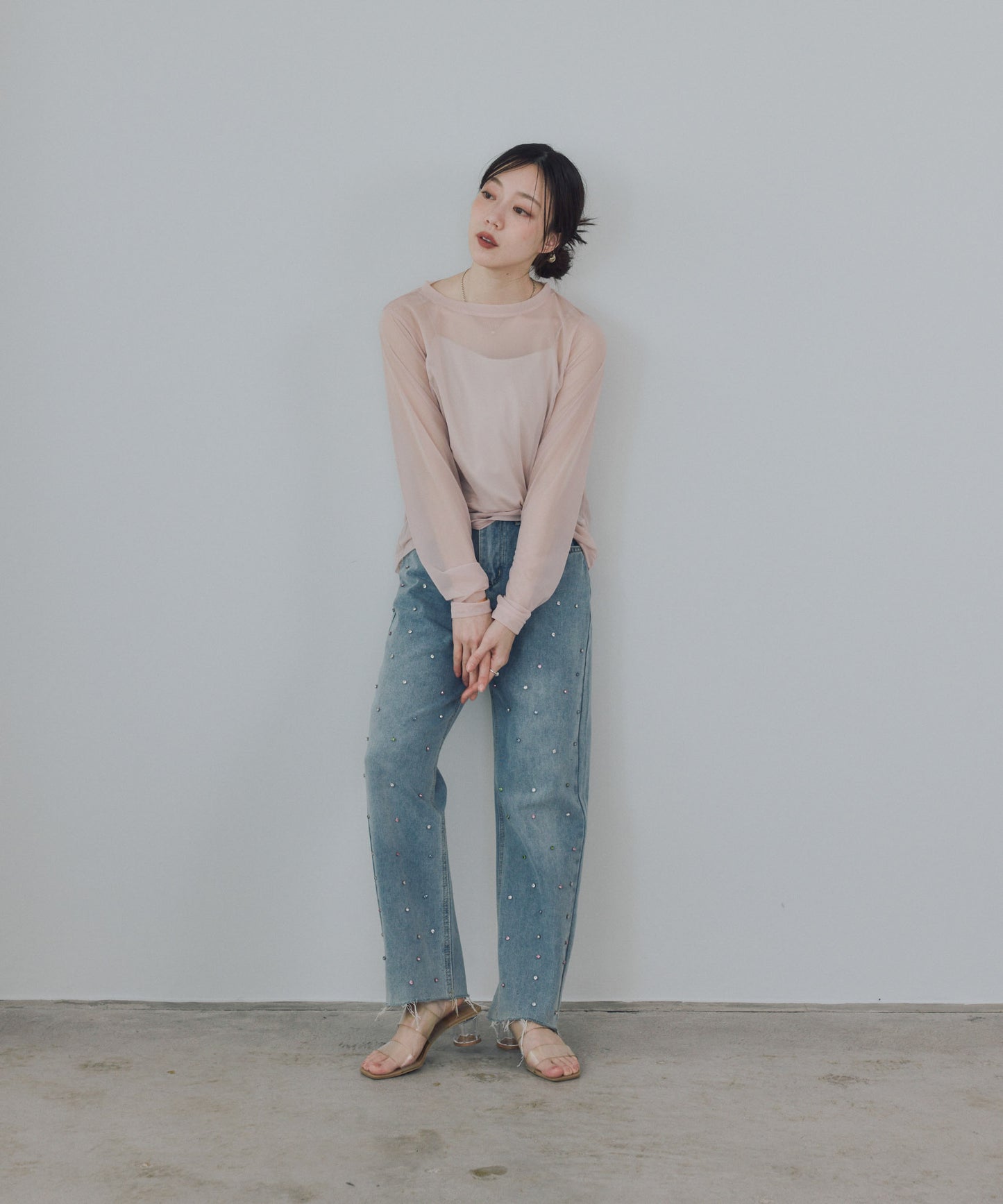 Pqran　シアーTシャツ