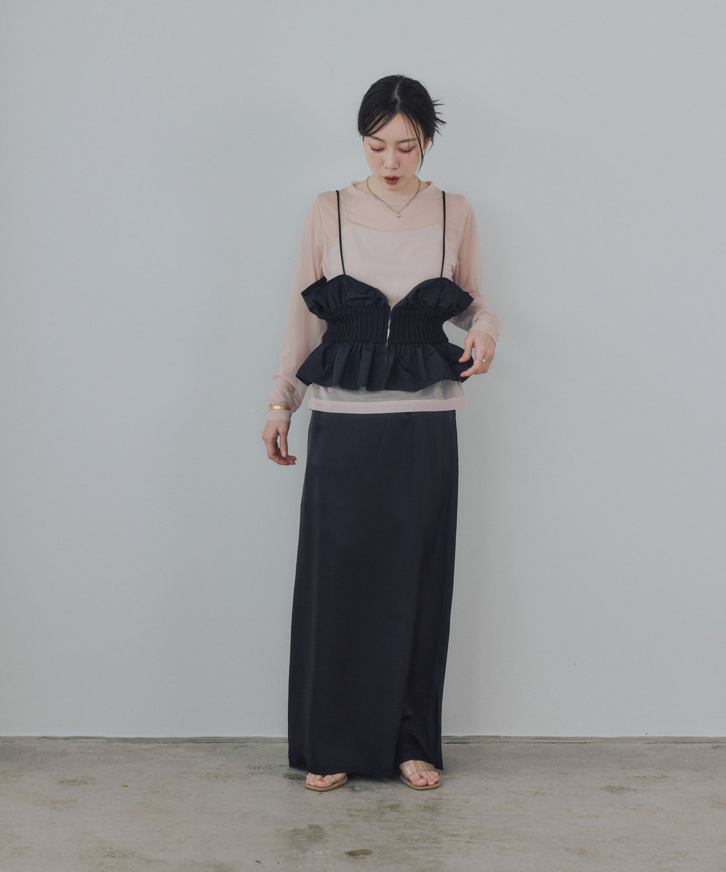 Pqran　シアーTシャツ