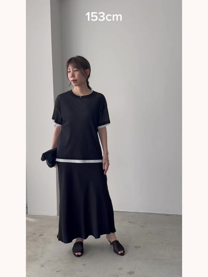 レイヤードニットTシャツ